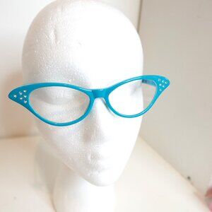 Turquoise Cat-Eye eyeglasses / Vintage style with Rhinestones